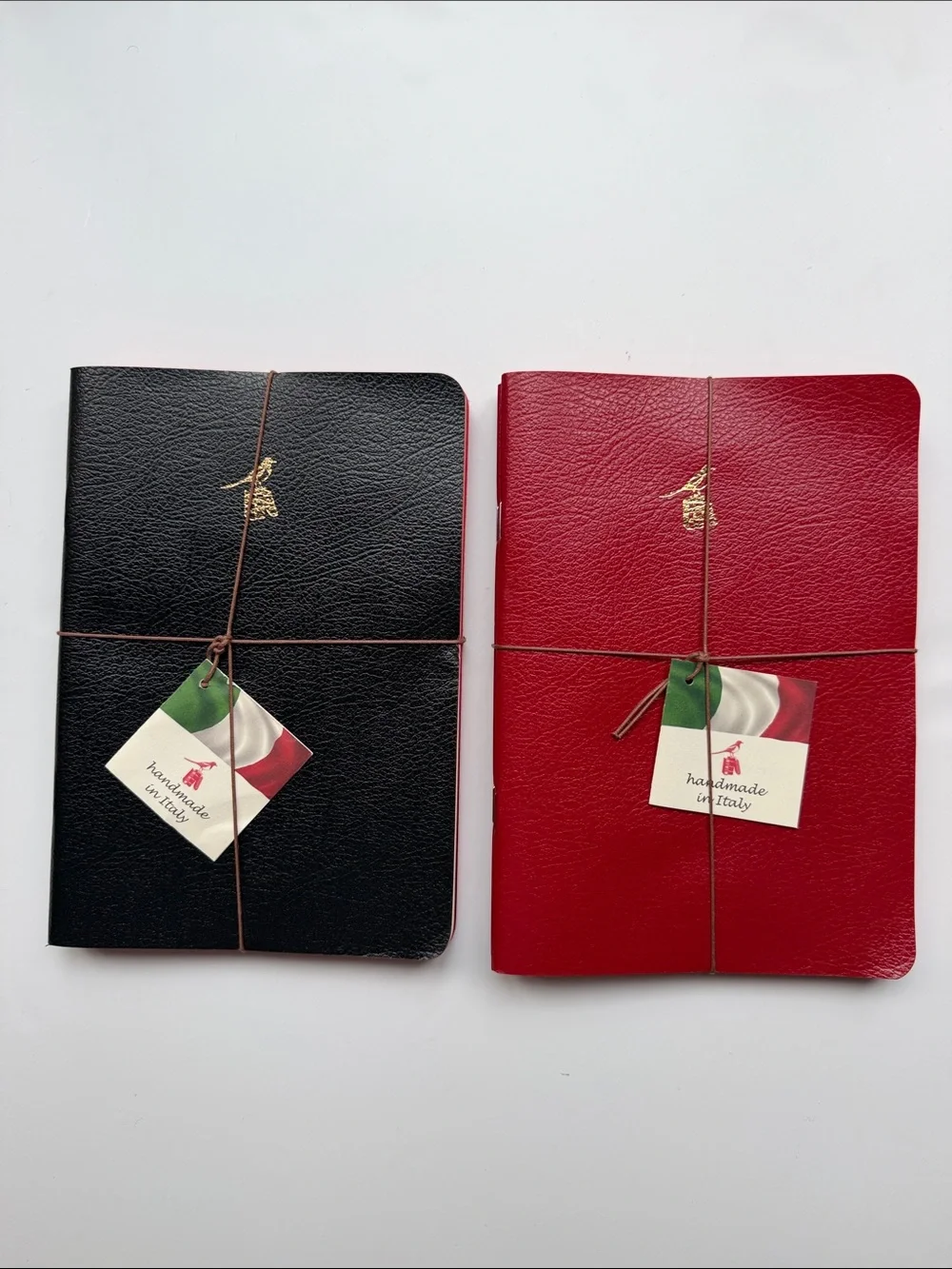Bieffe Italian Handmade Faux Leather Notebook Set (Set of 6)